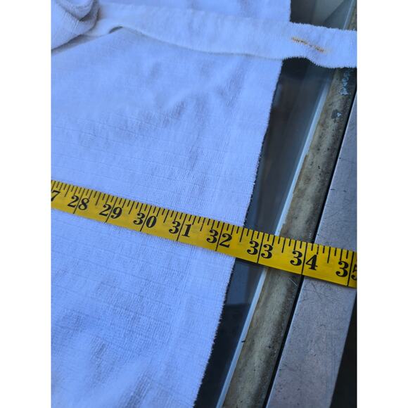 Women’s Spa/Hotel Style Robe – White Cotton Terry, Embroidered Leaves (Small) - Picture 9 of 9